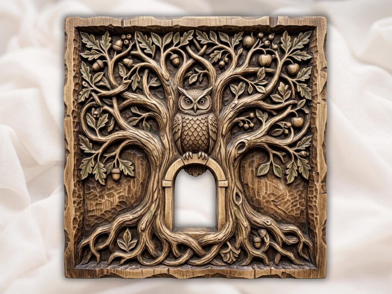 Панно «Мудра сова на дереві», модель 08049