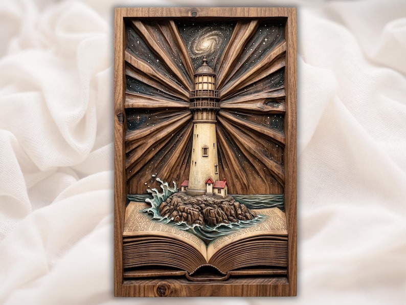 Панно «Книга з маяком», модель 12005